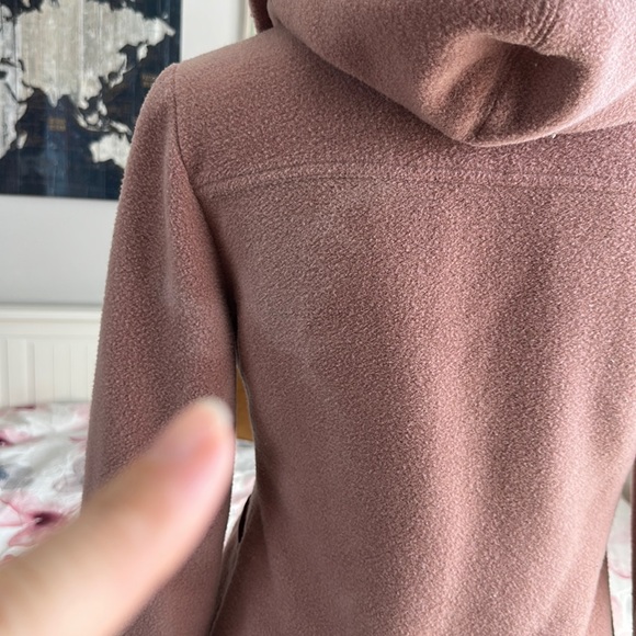 Y2K Paul Frank Sherpa Lined, Mauve Fleece jacket with zipper and wooden button - Picture 7 of 14